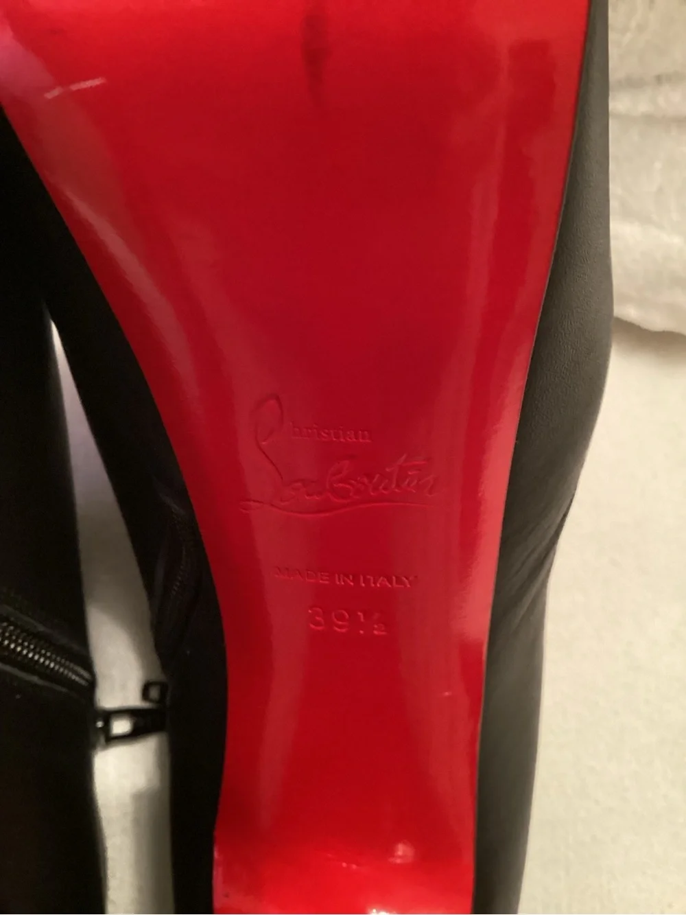 Christian Louboutin Recouzetta Black Leather Ankle Boots SZ 39.5